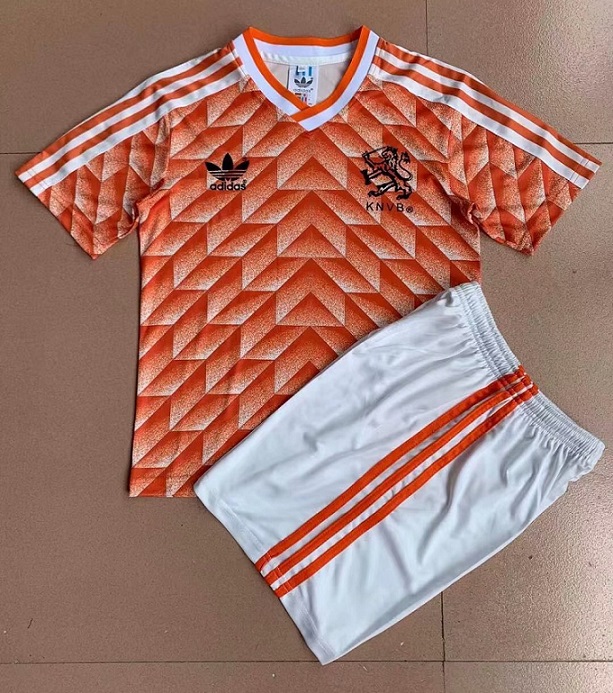 Kids-Netherlands 1988 Home Soccer Jersey